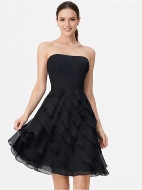 White House Black Market Satin Black Dress